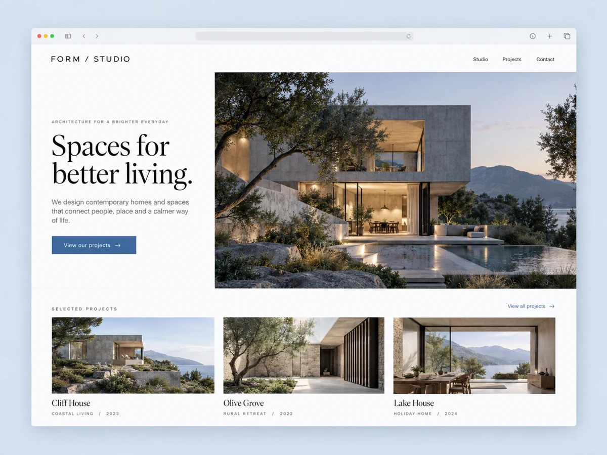 Illustrative Business website interface concept